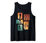 Vélo de montagne rétro pour anniversaire de 20 ans. Pour les garçons et les filles qui sont des cyclistes de VTT, des descentes et des cyclistes.