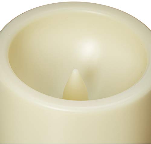 Giveu Flameless Set Of 2 (D 3" X 4'') Battery Operated Led Pillar Plastic Flickering Candles With Remote Control Timer, For Christmas Home Indoor & Outdoor Decoration, Pack Of 2, Ivory, 2 Count #TOP7