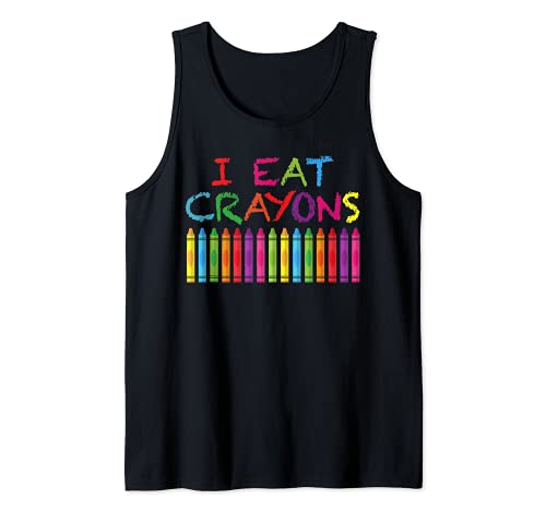 Funny Kids Crayons Ropa Para Artistas - I Eat Crayons Camiseta sin Mangas