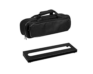 15.7 x 4.9 inches small guitar effect pedal board will hold 4-5 pedals in most cases. Made of solid steel material, it’s strong and solid for lasting performance. The board sits at about 8 degrees, easier for stomping. It comes with a high-quality ca...