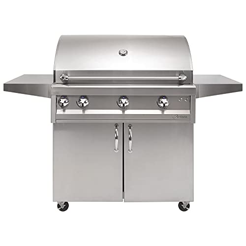 Artisan Professional Series 36-Inch Gas Grill with Infrared Sear Zone and Double Side Burner on Cart, Propane (ARTP-36C-LP-ART-ISB-ARTP-SB2-LP-ARTPC-SB2M)