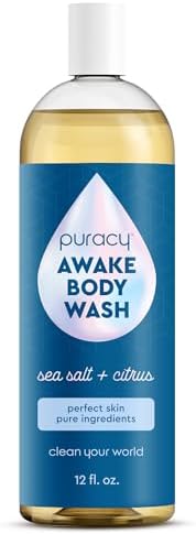 Puracy Body Wash - Natural Body Wash for Women, Men, Kids - Pure Plant Ingredients, Moisturizing Shower Gel, Body Soap for Dry Sensitive Skin, Gently Scented (Citrus Sea Salt, 12 oz/355 ml