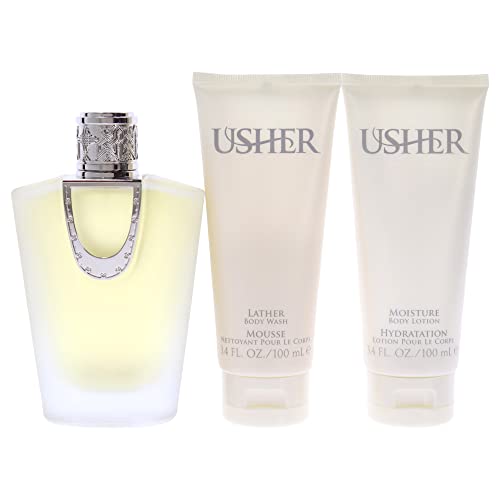 Usher For Women, Eau De Parfum Spray, 3.4Oz+ 3.4Oz Bl +3.4Oz Sg Set #TOP3