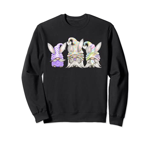 Easter Eggs Bunny Gnome Sweatshirt, Black