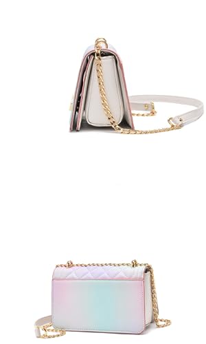 Bolsa feminina transversal inclinada, bolsa de ombro com corrente de diamante, bolsa quadrada pequen