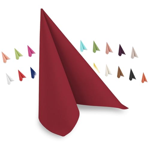 Hypafol Airlaid-Serviette bordeaux | 50 St. | unterschiedliche Farben für jeden Anlass | 40 x 40 cm | abgestimmt auf Einrichtung & Dekoration | für Gastronomie und Zuhause