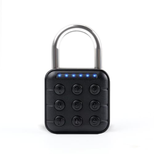 UMIK UMIKSMART Combination Lock with Code, Smart Padlock 6-Digit Password Pad Lock High Security for School Gym Sports Locker, Fence, Toolbox, Case Storage, Black