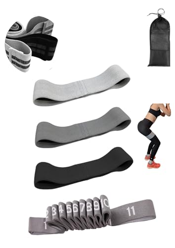 Kit Fitness : Bandes de Résistance (x3) + Élastique Musculation – Antidérapant, Confortable – Yoga, Pilates, Renforcement Musculaire – Sac de Transport Inclus