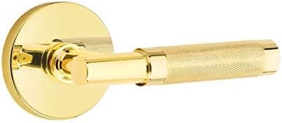 Emtek Select Privacy, Disk Rosette, T-Bar Stem, Knurled Handle (Right Hand, Polished Nickel)