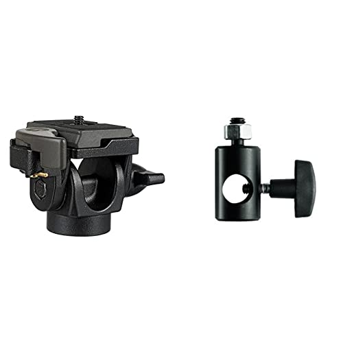 Manfrotto 234RC Neigekopf für Einbeinstativ mit Schnellwechselplatte 200PL & 014-38 Adapter (weiblich, 16 mm)