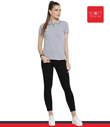 Image of Scott International Women's Regular Fit 100% Pure Organic Cotton Polo T-Shirt | Womens Polo Collar Neck T-Shirt | Cotton Plain Polo Neck Half Sleeve T-Shirt | Tshirts for Women