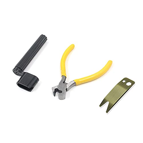 FarBoat 3Pcs Guitar Tools Kit, Guitar String Winder, Bridge Pins Puller Peg Remover, String Fretwire Cutter End Plier, Repair Maintenance Tool for String Change Replacement