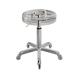 Verstellbarer Rollhocker mit Rollen, 45,7 cm - 55,9 cm Höhe, tragbarer Acryl-Salonstuhl für Haarstylisten, Zuhause, Schönheit, Tattoo, Restaurant (transparent)