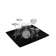 【Protective Drum Floor Mat】Dense woven velvet fabric dampens pedal/stick impacts, reducing noise transfer. Reinforced edges and 5mm thickness shield floors from dents and hardware marks – ideal for both home practice and stage performances. 【Anti-Sli...