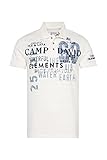 Camp David Herren Poloshirt mit Struktur-Streifen und Artworks