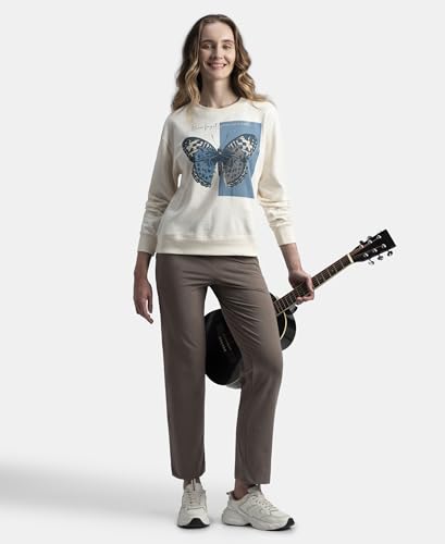 Image of Jockey 1302 Women's Super Combed Cotton Elastane Stretch Relaxed Fit Trackpants with Side Pockets