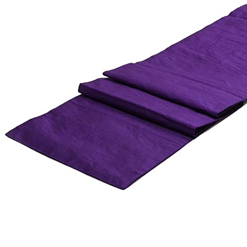 Image of E-EZRA Premium Raw Silk Table Runner for Centre Table / Coffee Table / 4 Seater / 6 Seater Dining Table (72 Inch, Purple)