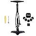 VIBRELLI Bike Floor Pump with Gauge & Puncture Kit - 160 PSI - Presta Valve Bike Pump Switches to Schrader - High Pressure Bicycle Pump,Black