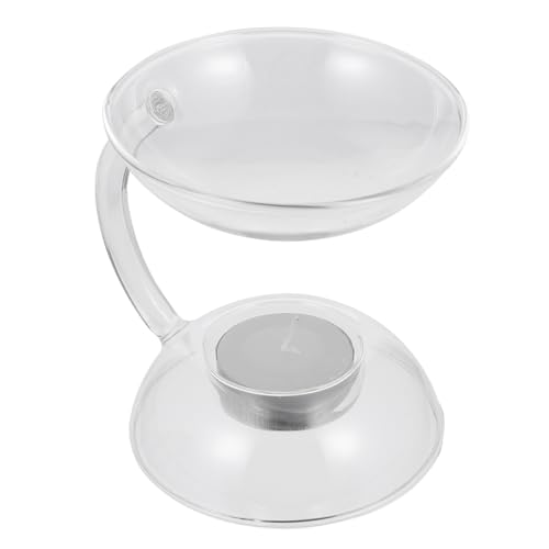 UTHCLO Glass Incense Stove Aroma Oil Burner Transparent Essential Oil Stove for Home and Aromatherapy Premium Glass Material Safe Use for Bedroom Office Yoga Living No Candle Included