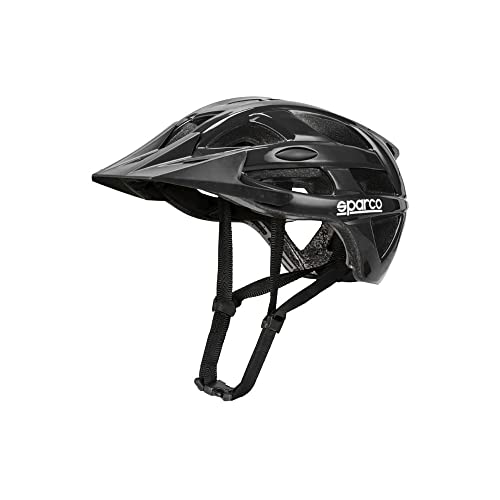 Sparco Casco Deportivo eMobility SE300 Negro Talla L (58-61 cm) Resistente y Ligero para Bicicleta, Patinete