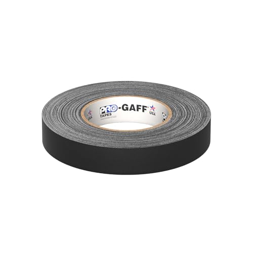 1" Width ProTapes Pro Gaff Premium Matte Cloth Gaffer's Tape With Rubber Adhesive, 11 mils Thick, 55 yds Length, Black (Pack of 1)