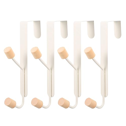 Ciieeo 4pcs Door Double Hooks Over Door Storage Heavy Duty Hooks for Hanging Wall for Hanging Coat Hangers