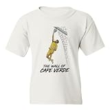 Vozinha Cape Verde Wall Soccer Fans Youth Unisex T-Shirt (White, Youth Large)