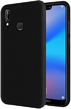 KZY Huawei P20 Lite  i Kadife Soft Logosuz Lansman Silikon K l f - Siyah