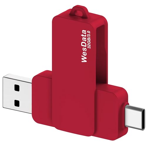 WesData 32GB 3.0 USB C Flash Drive with Type C