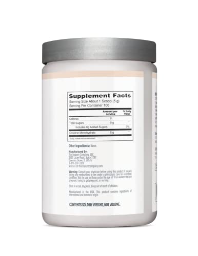 Isopure Unflavored Creatine Monohydrate Powder, Zero Added Ingredients, No Calories, 5G Creatine Monohydrate Per Scoop, 100 Servings, 500G #TOP1