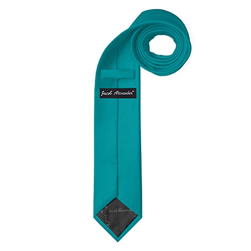 Image of Jacob Alexander Men's Slim Width 2.75 inch Solid Color Tie