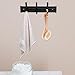 FOYTOKI Bathroom Storage Hook Wall-Mounted Black Space Aluminum Towel and Clothing Hanging Tool 3 Hooks for Bathroom and Kitchen Organization