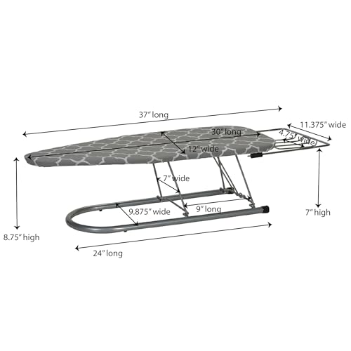 image for Household Essentials Steel Top Table Top Ironing Board with Iron Rest,