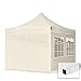 Produktbild TOOLPORT 3x3m Pavillon Faltpavillon Klappzelt inkl. 4 Seitenteile Stahl Faltzelt Garten Partyzelt Creme