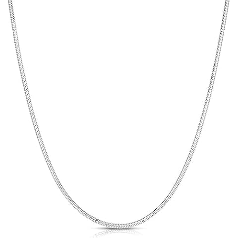 ARGENTO REALE 925 Sterling Silver 2MM-5MM Snake Chain Necklace, Round Flexible Italian Snake Chain Necklace 16-30 (20.00, 2MM) Cover