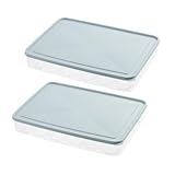 CATIEBYE 2個 冷蔵庫用卵収納ボックス 大容量 スタッキング可能 卵保護溝付き 衝撃吸収設計 ブルー