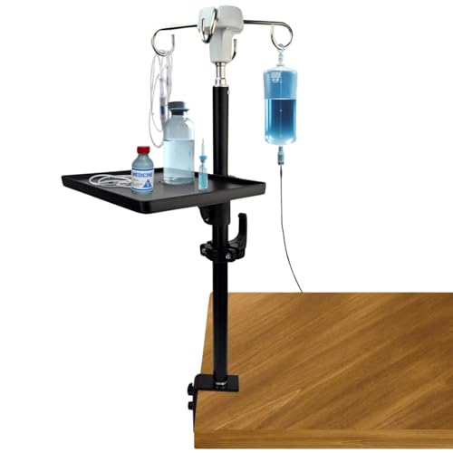 Skywin TidyFriend IV Pole â€“ IV Poles Portable with Strong Metal Construction, 3kg Weight Capacity, and Collapsible Adjustable Stand for Beds, Tables & Wheelchairs for Home Care