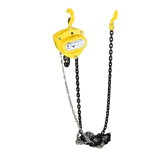Image of HYCO Label Flymax VD Heavy Duty Type Hand Chain Pulley Block, Heavy Duty Manual Hoist, 3 Meter Lift, Yellow Steel Construction for Transport, Warehouse, Workshop, Garages (2 Ton)