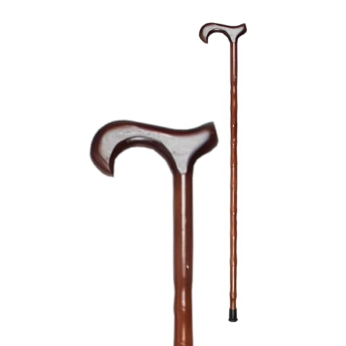 Home Universal® Bastón Ergonómico Antideslizante – Madera Clásica o Aluminio Ajustable – Ligero, Resistente y Extensible – Ideal para Adultos Mayores, Rehabilitación (Bastón Derby - Caoba)