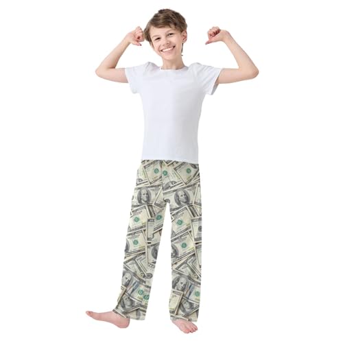 Boys Pajama Pants Dollar Bills Hundred Pajama Jogger Sleep Pants Lounge Pants S3