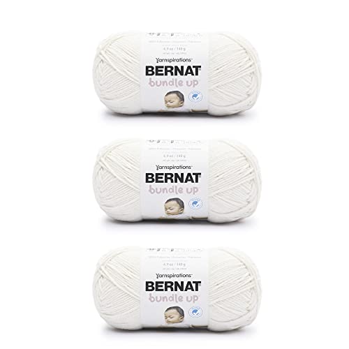 Bernat Bundle Up Marshmallow Yarn - 3 Pack of 141g/5oz - Polyester - 4 Medium (Worsted) - 267 Yards - Knitting, Crocheting & Crafts