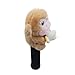 predolo Soft Monkey Golf Wood Driver Headcover, Golf Shaft Protector Long Neck Wrap, Light Brown