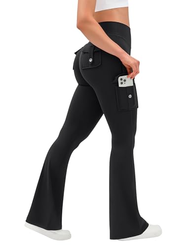 OLCHEE Women's Yoga Pants Flare Leggings with Pockets