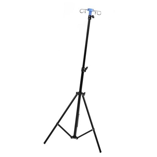 Tragbarer Infusionsständer von Haofy mit Einstellbarer Höhe, Faltbarer Stativbasis, 4 Haken, Leichtem und Stabilem Material, für Infusions- oder Dialysebeutel, Breite Anwendung