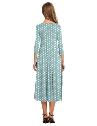 Image of HOTOUCH Women's 3 /4 Sleeve A-line and Flare Midi Long Dress