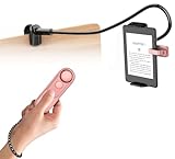 hogance Tablet-Halterung für Kindle-Lesen mit RF Fernbedienung Seitenwenden (HKRC004, Rosa), eReader Halter Ständer mit RF-Fernbedienung zum Umblättern, Zubehör für Kindle-Lesen, Geschenke für Leser