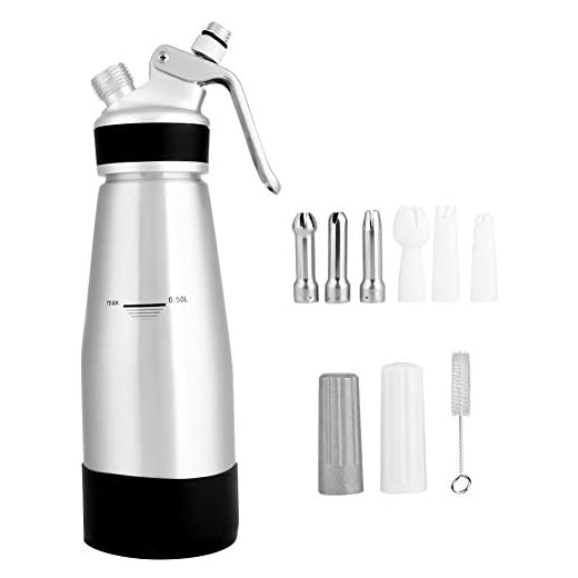 Aisheny 500 ml aluminium kräm piskor skottistol mjölkskummare dispenser dryckesautomat för användning i hemma