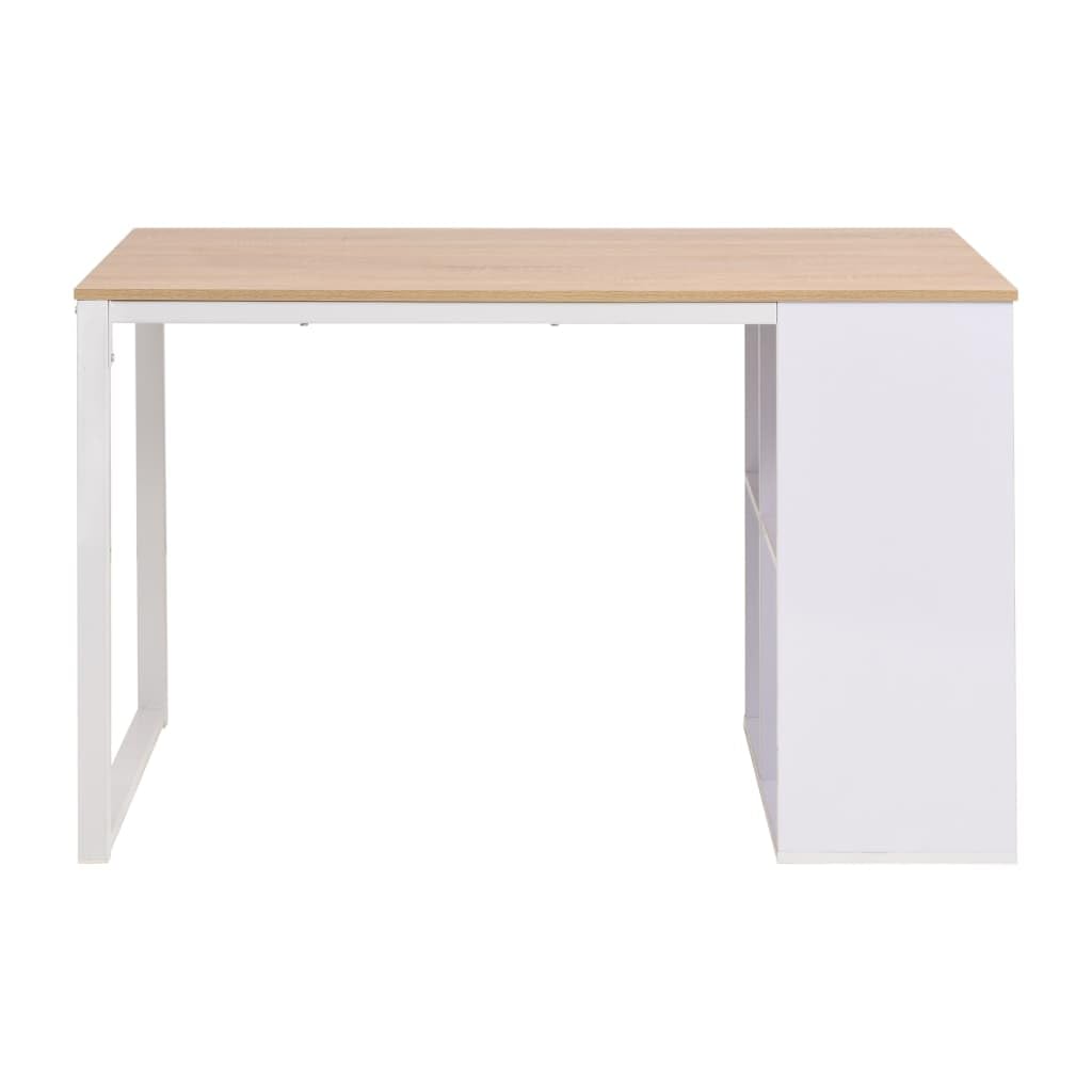Tavolo Salvaspazio Scrivania Gaming Tavolo Consolle Scrivanie Gaming Scrivania 120x60x75 cm Rovere e Bianco per Studio Camera Da Letto Soggiorno Sala Studio