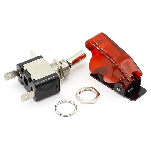 Bouton-poussoir LED 12V 20A avec couvercle robuste type aviation pour auto