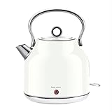 Seydere Electric Kettle – 1.7L Stainless Steel Kettle with Keep Warm Function, 2200W Fast Boil Kettle with LED Indicator, Auto Shut-off & Boil-Dry Protection Cordless Design, Rotational Base (White)